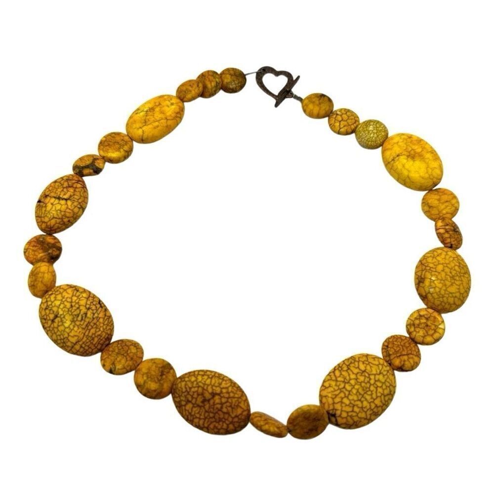 Yellow dyed howlite necklace
